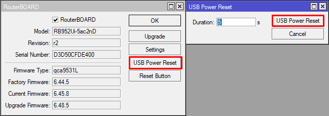 Подключение HDD, SSD, flash к MikroTik, перезагрузить Usb порт